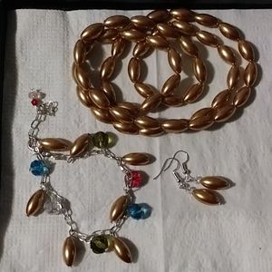 💞necklace earrings and bracelet set